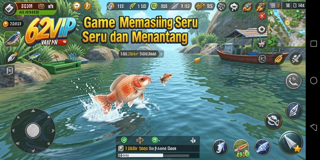 Tangkapan ikan yang besar dalam gameplay 62VIP yang seru.