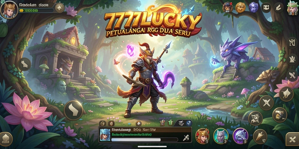 Gameplay epik 777LUCKY dengan karakter RPG yang beragam.
