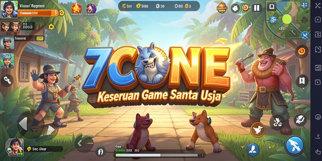 Tampilan gameplay 7CONE yang ceria dan menarik.