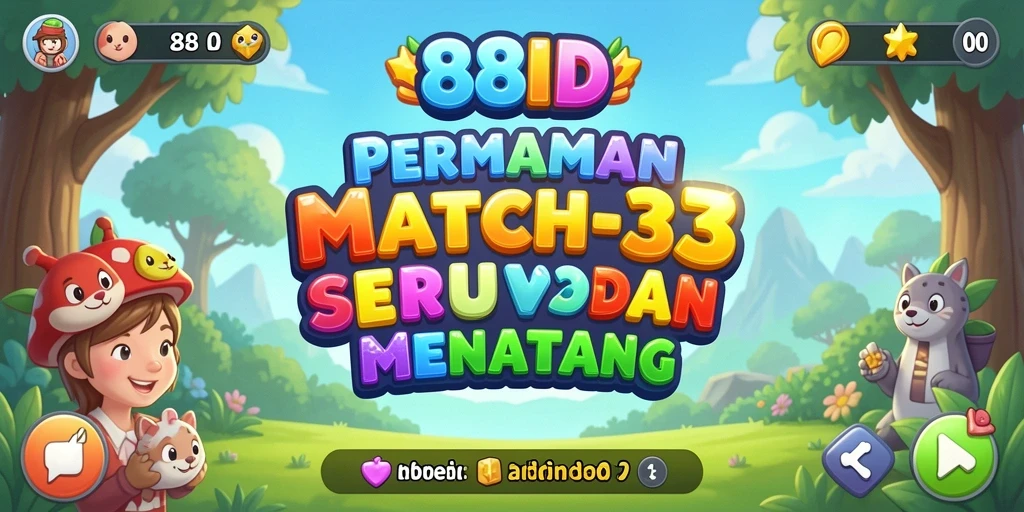 Tampilan gameplay seru Match-3 di 88ID, penuh warna dan tantangan.