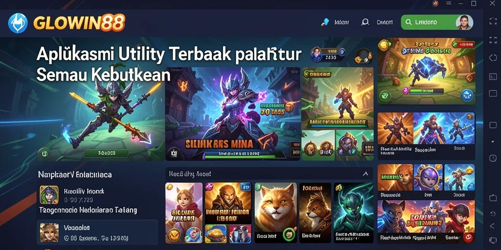 Tampilan antarmuka GLOWIN88 yang sederhana dan intuitif.