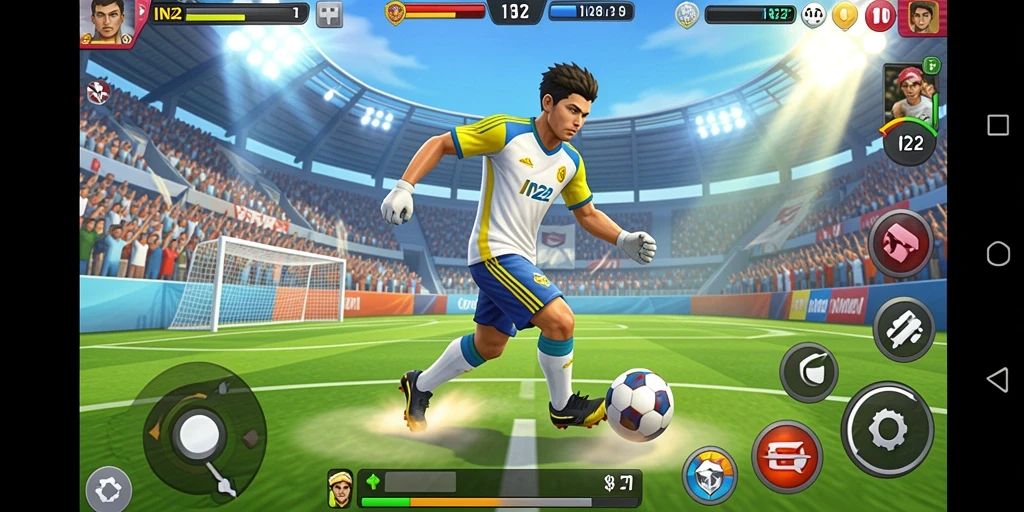 Tampilan gameplay seru di IN22 dengan aksi olahraga menegangkan.