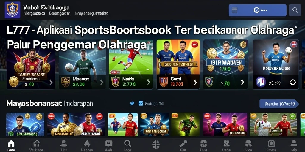 Screenshot L777 menampilkan antarmuka permainan Sportsbook yang dinamis.