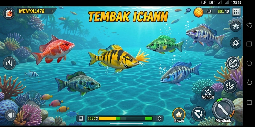 Tampilan gameplay seru Tembak Ikan di MENYALA78.
