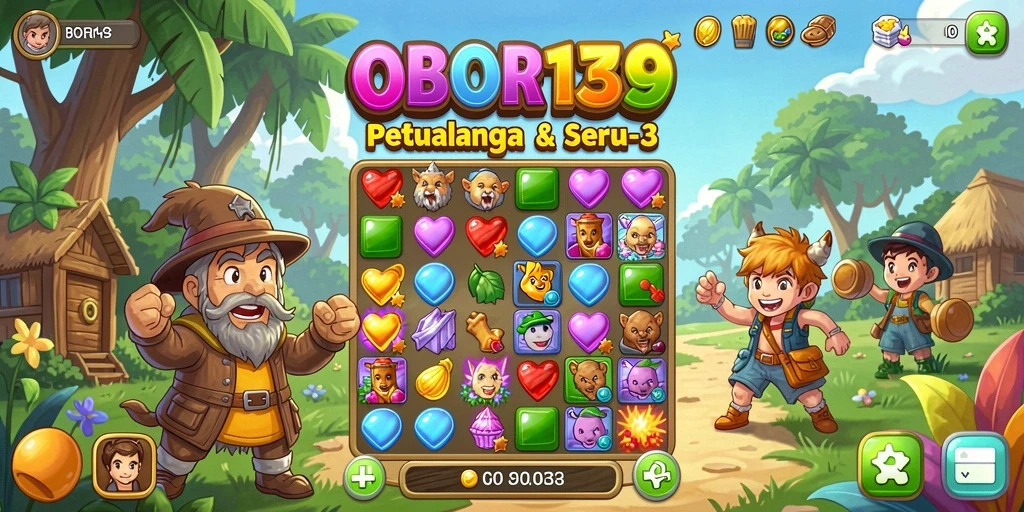 Tampilan gameplay menarik dari OBOR138 dalam genre Match-3.