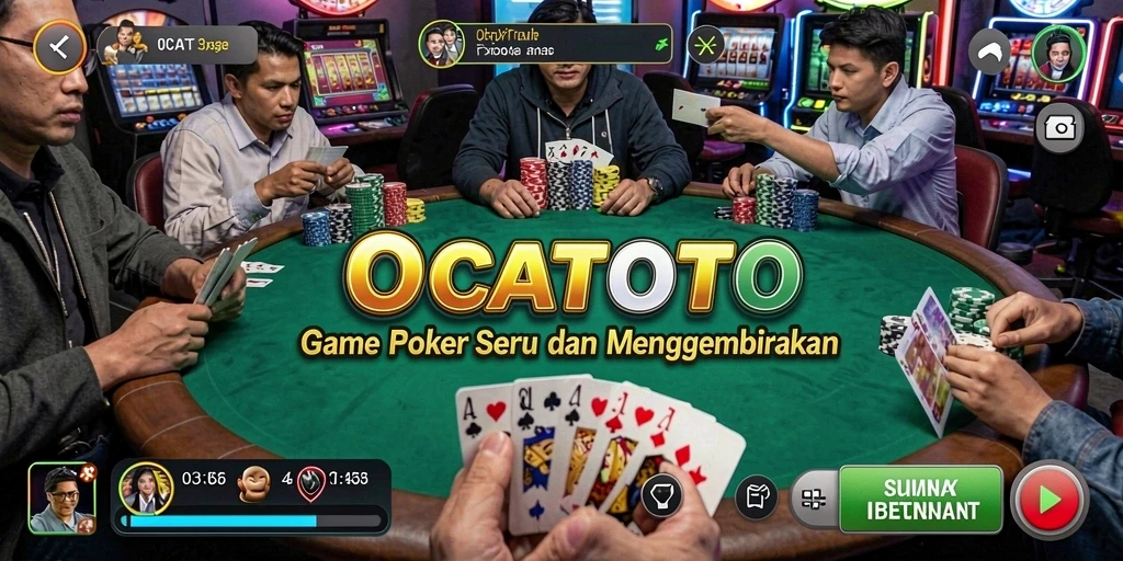 Screenshot OCATOTO menampilkan aksi seru dalam permainan Poker.
