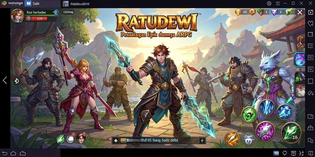 Gameplay seru dan menantang dalam RATUDEWI ARPG.