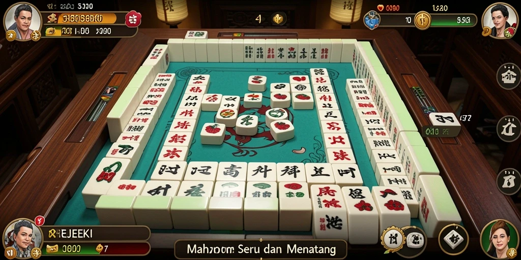 Tampilan gameplay seru REJEKI dengan Mahjong yang menarik.