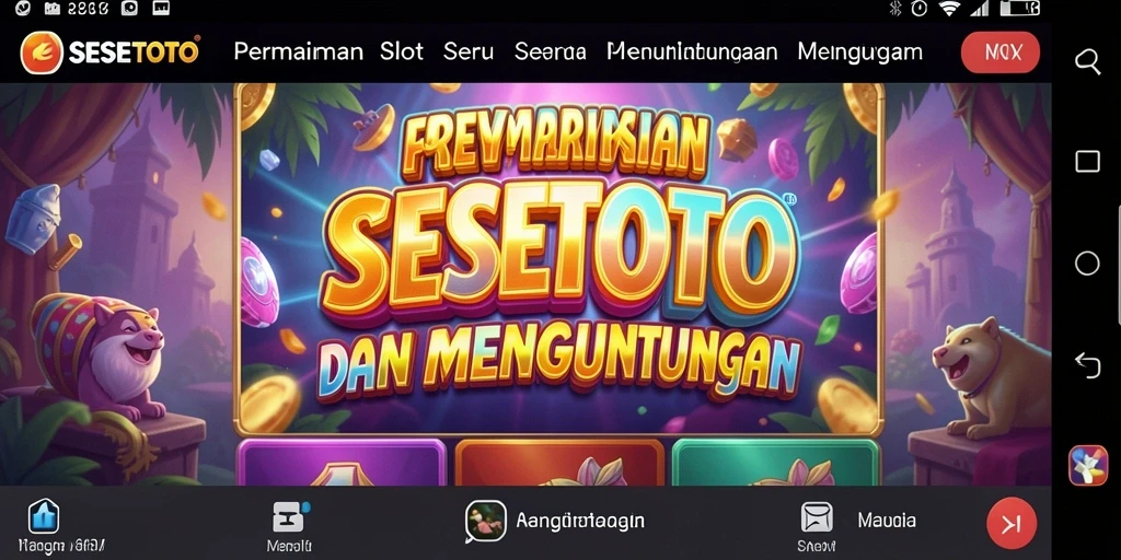 Tampilan menarik dari gameplay SESETOTO yang penuh warna.