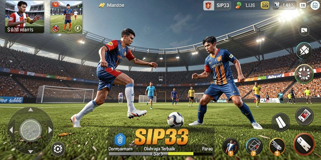 Tangkapan layar utama SIP33 menampilkan gameplay olahraga yang seru dan kompetitif.