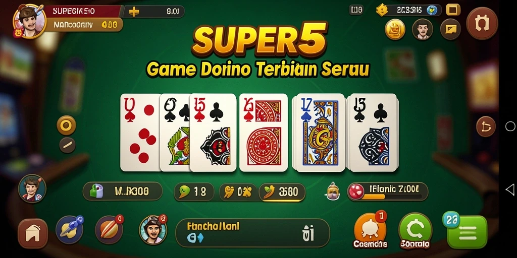 Tampilan menarik dari gameplay Domino SUPER5 yang seru.