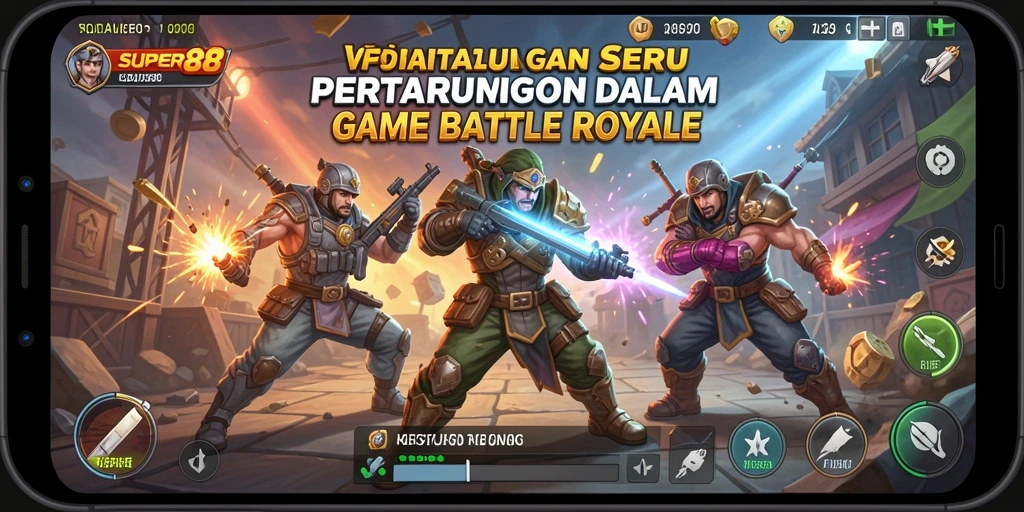 Gameplay mendebarkan dalam arena Battle Royale SUPER88.