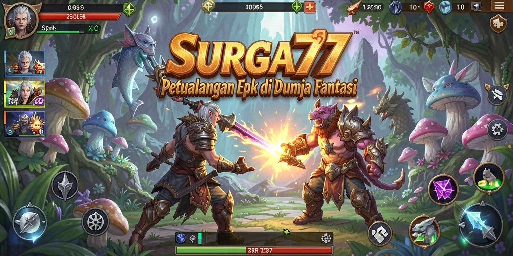 Tangkapan layar SURGA77 menampilkan aksi seru dalam gameplay RPG.