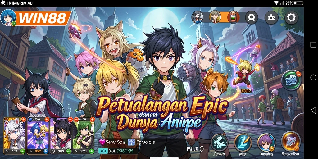 Tangkapan layar gameplay WIN88 menampilkan petualangan yang mendebarkan di dunia anime.